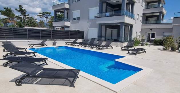 Apartman Punta Šilo B5 – bazen i pogled more